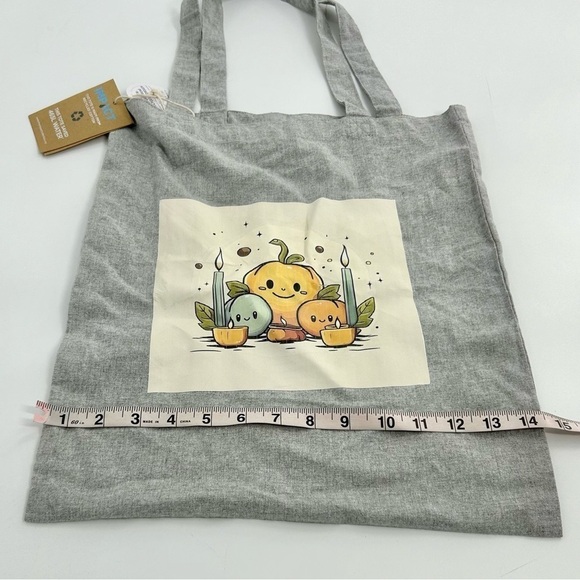 Impact Aware‎ Recycled Canvas Pumpkin Patch Grey Tote Bag Farmer’s Market NWT - Picture 2 of 9